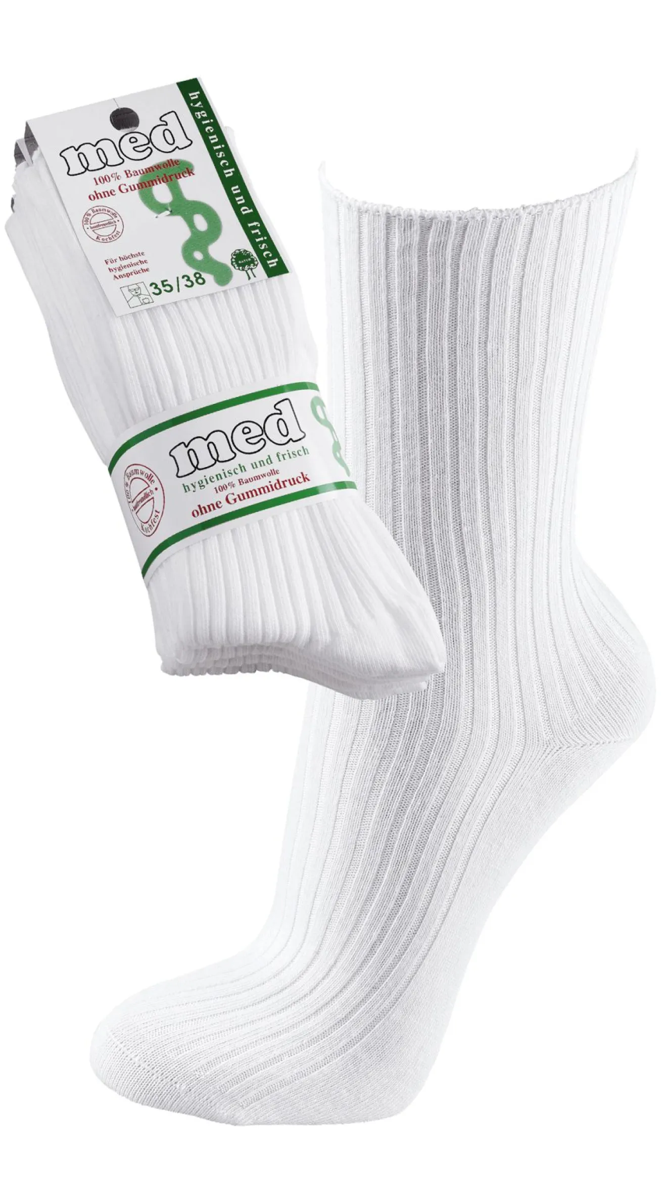 Baumwollsocken 95° waschbar - 5er-Pack