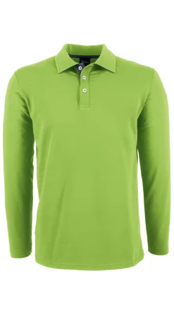 Langarmpoloshirt aus Single Jersey