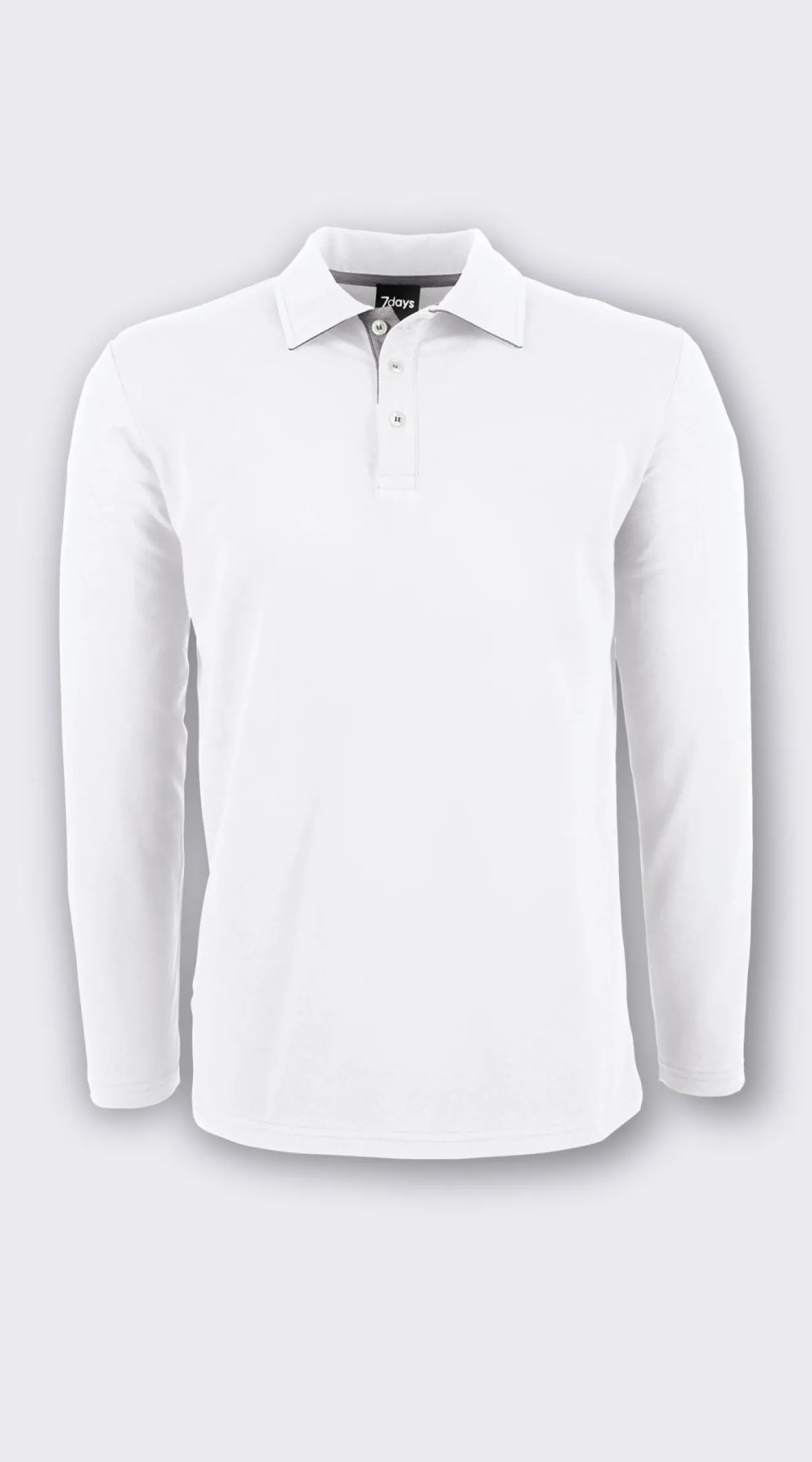 Langarmshirt ALGIER mit Kragen, Single Jersey