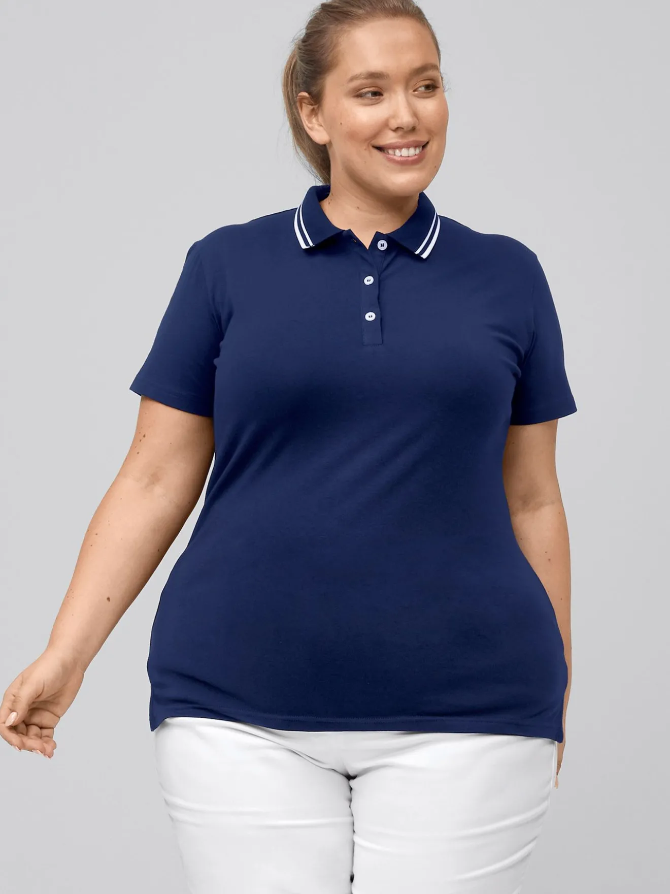 Poloshirt, Single Jersey - Strickkragen