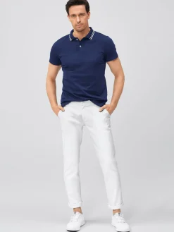 Unisex-Poloshirt, Single Jersey - Strickkragen